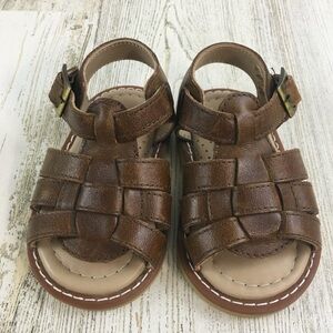 Elephantito Brown Leather Fisherman Sandals - size 4